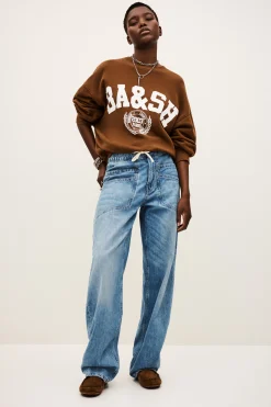Ba&Sh MIMA vaqueros con cintura elástica AZUL