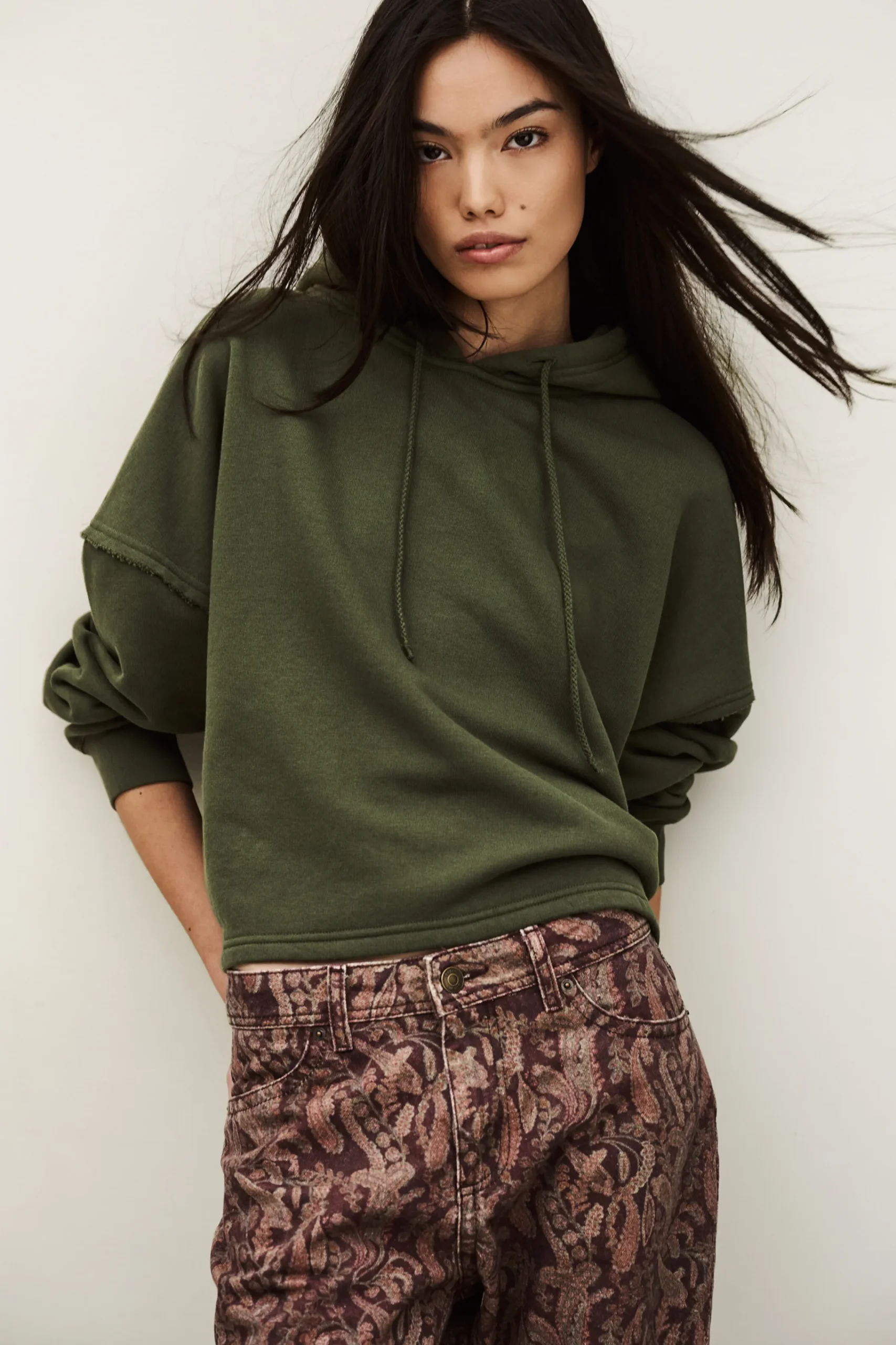 Ba&Sh MOBY sudadera con capucha suelta VERDE