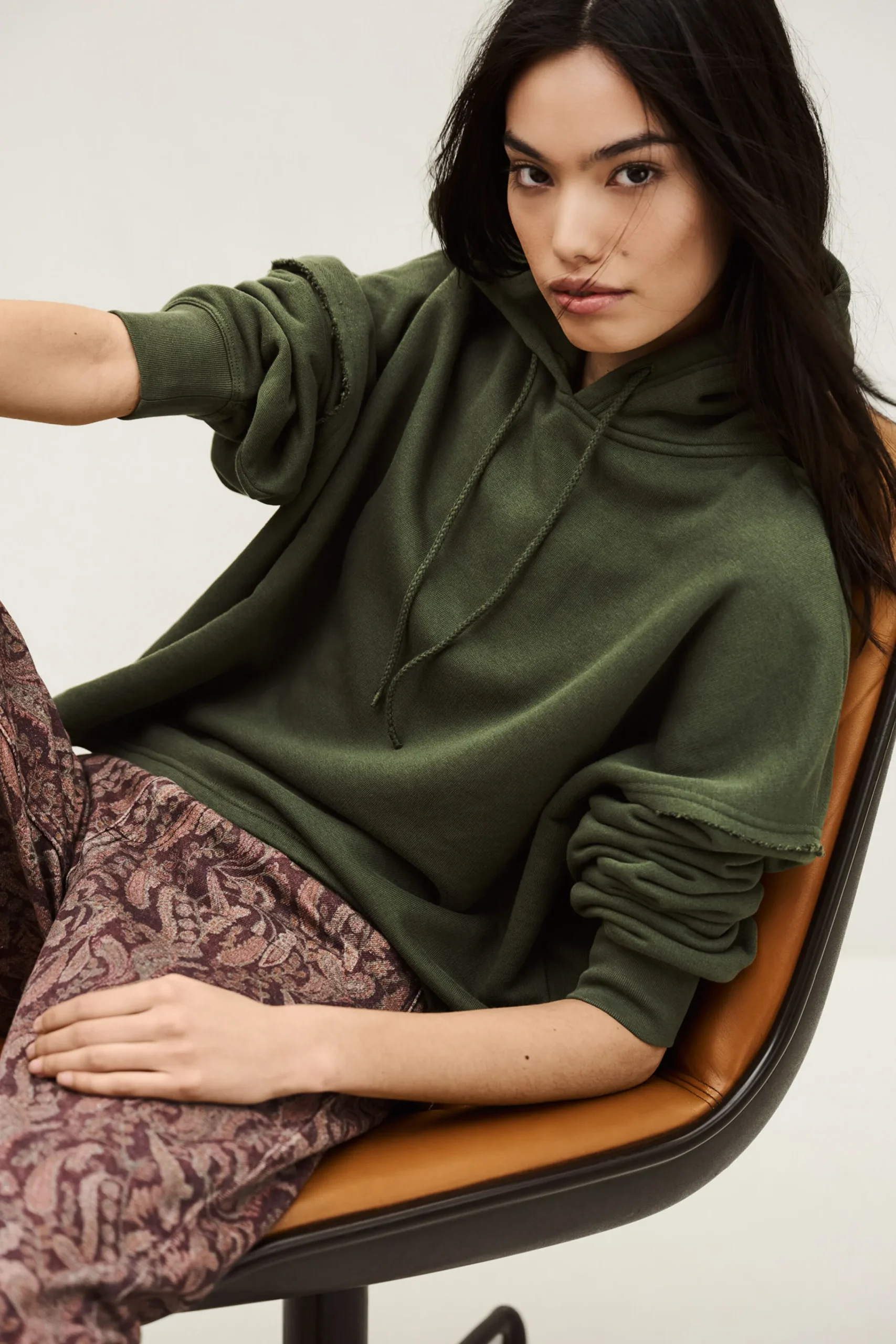 Ba&Sh MOBY sudadera con capucha suelta VERDE