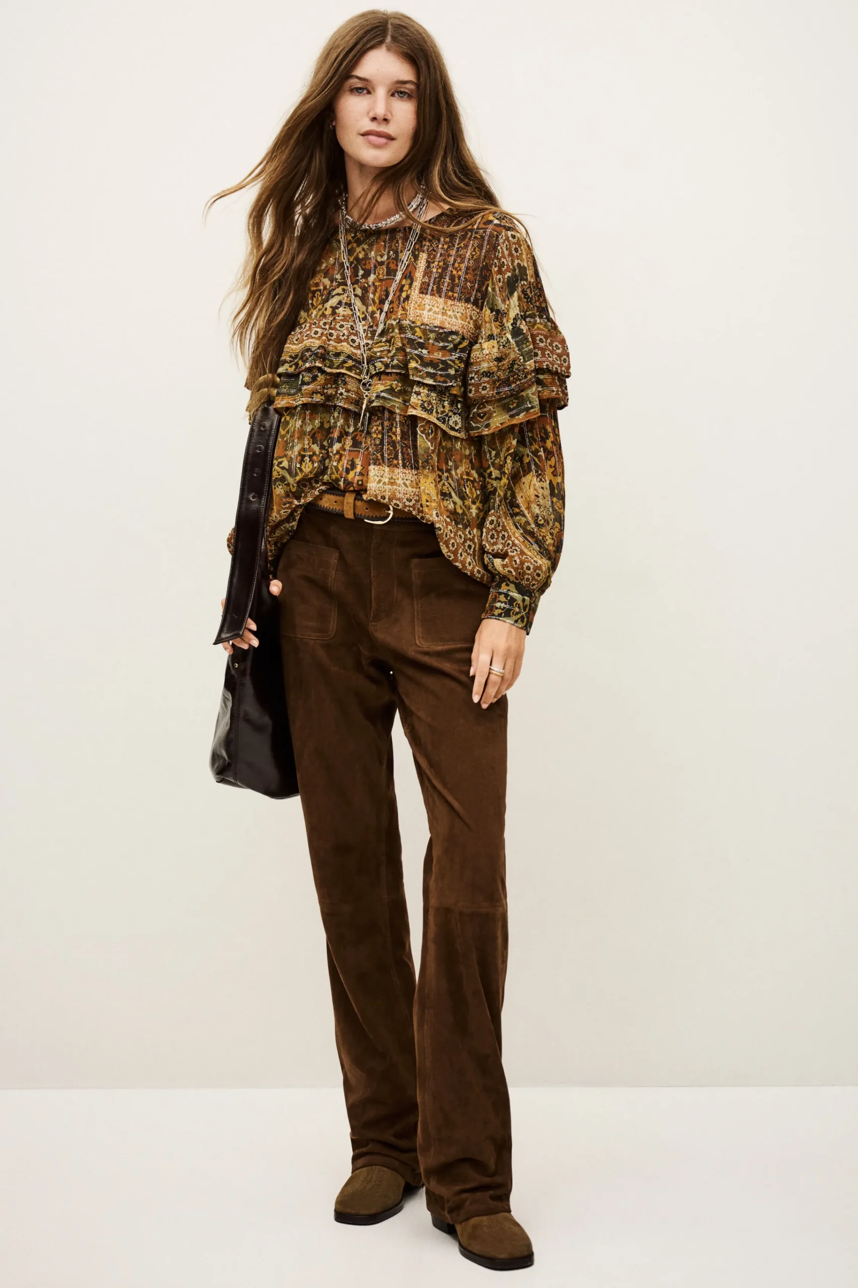 Ba&Sh MOSSI wide-leg trousers MARRON Clearance