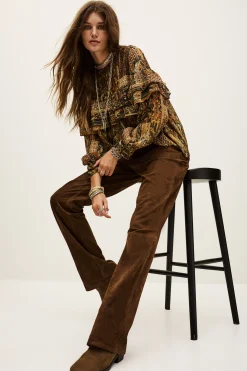 Ba&Sh MOSSI wide-leg trousers MARRON Clearance