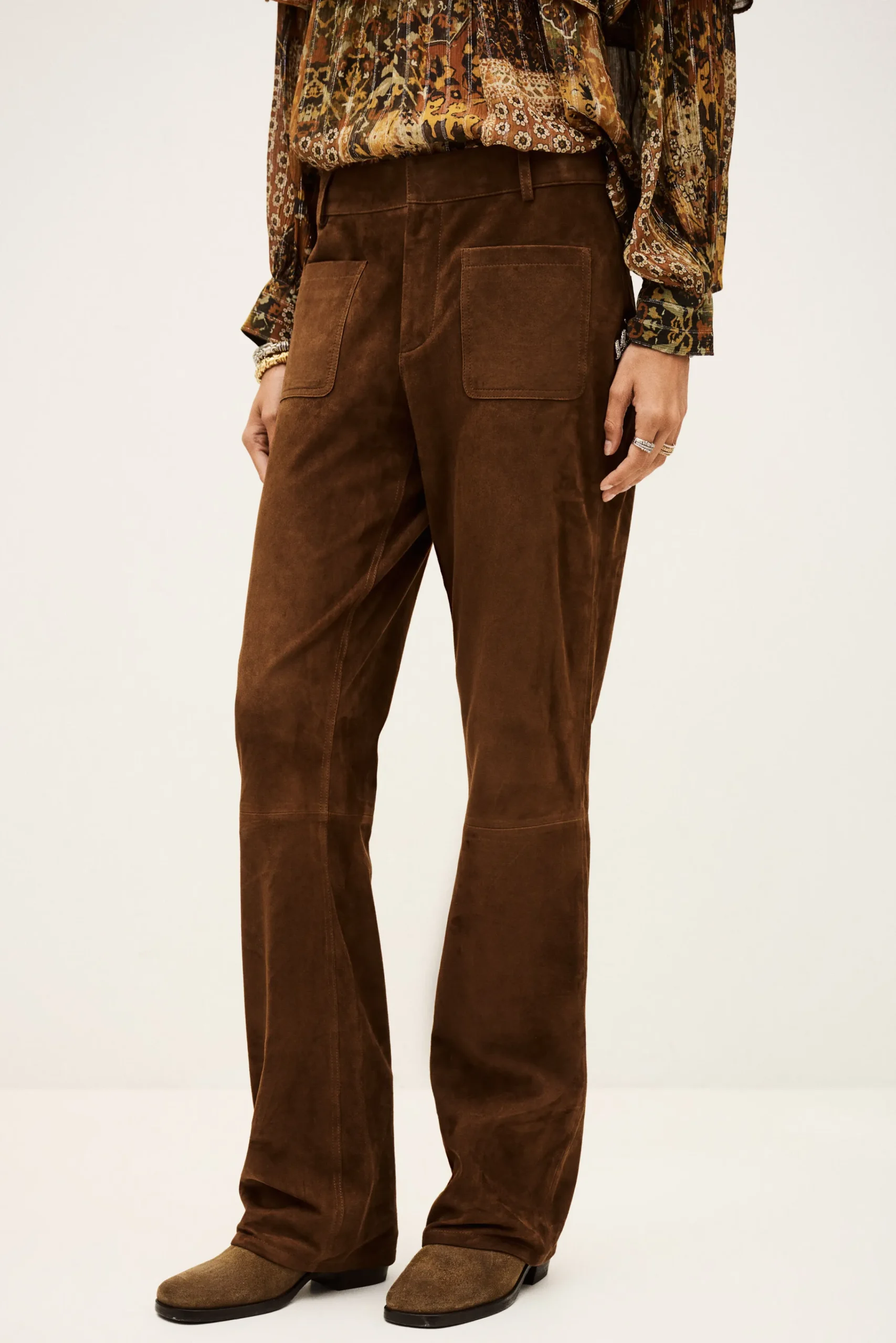 Ba&Sh MOSSI wide-leg trousers MARRON Clearance