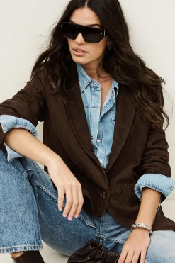 Ba&Sh MOSTY blazer larga de traje MARRON Outlet