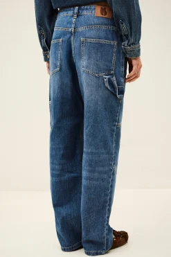 Ba&Sh MOYCE vaqueros cargo con textura AZUL New