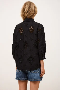 Ba&Sh MURIEL camisa de mangas /4 NEGRO Outlet