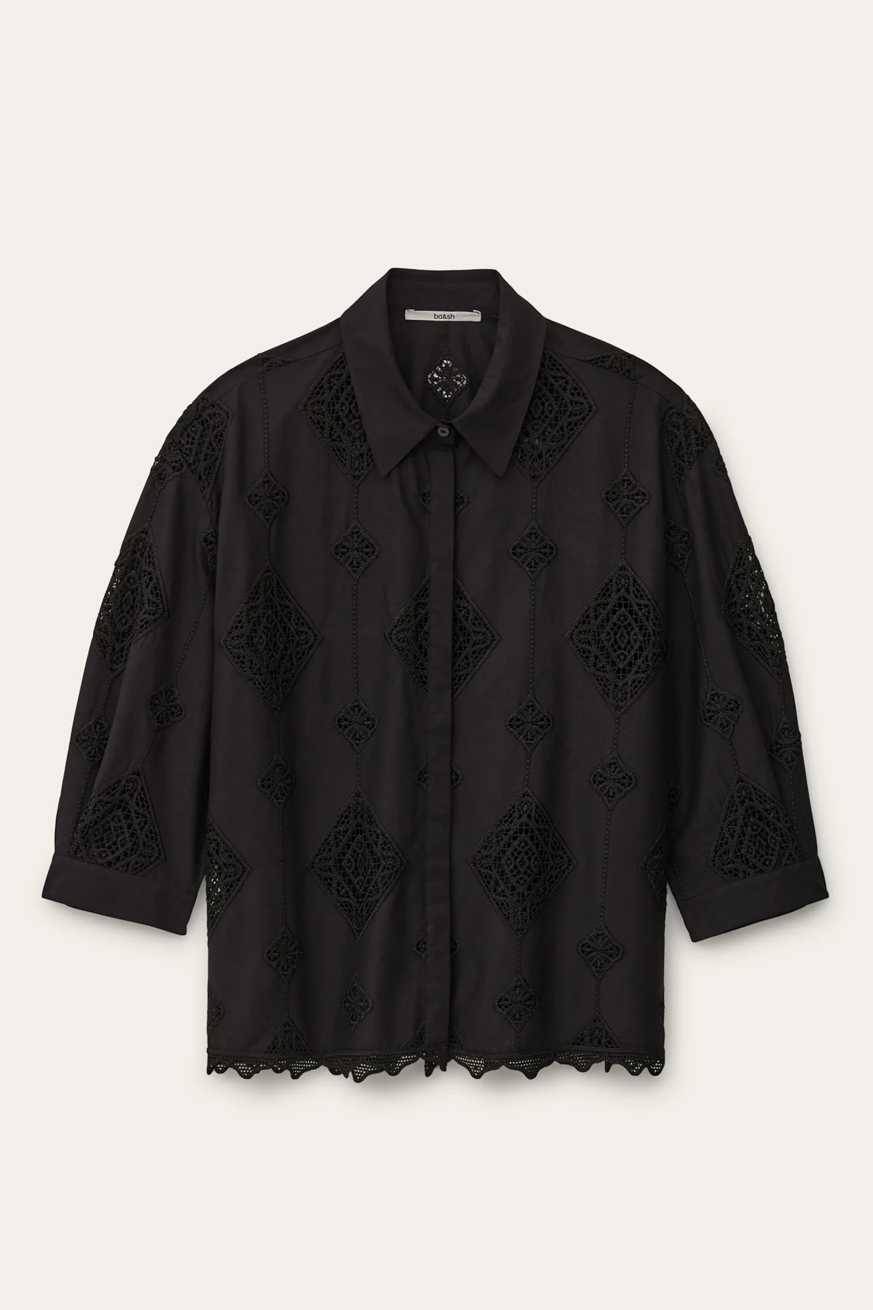 Ba&Sh MURIEL camisa de mangas /4 NEGRO Outlet