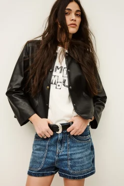 Ba&Sh MYLOS chaqueta manga / NEGRO Discount