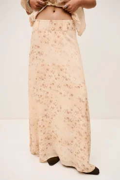 Ba&Sh NATTALINA falda larga estampada ECRU Best
