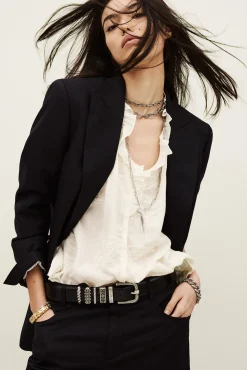 Ba&Sh NISHA blazer recta traje AZUL Hot