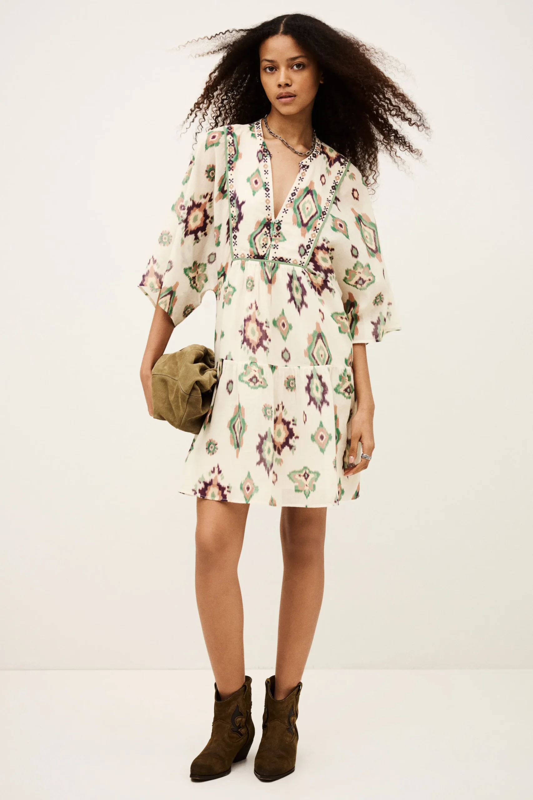 Ba&Sh OLALIE vestido corto ECRU