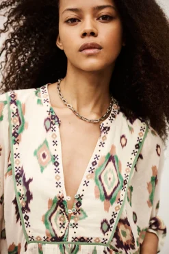 Ba&Sh OLALIE vestido corto ECRU