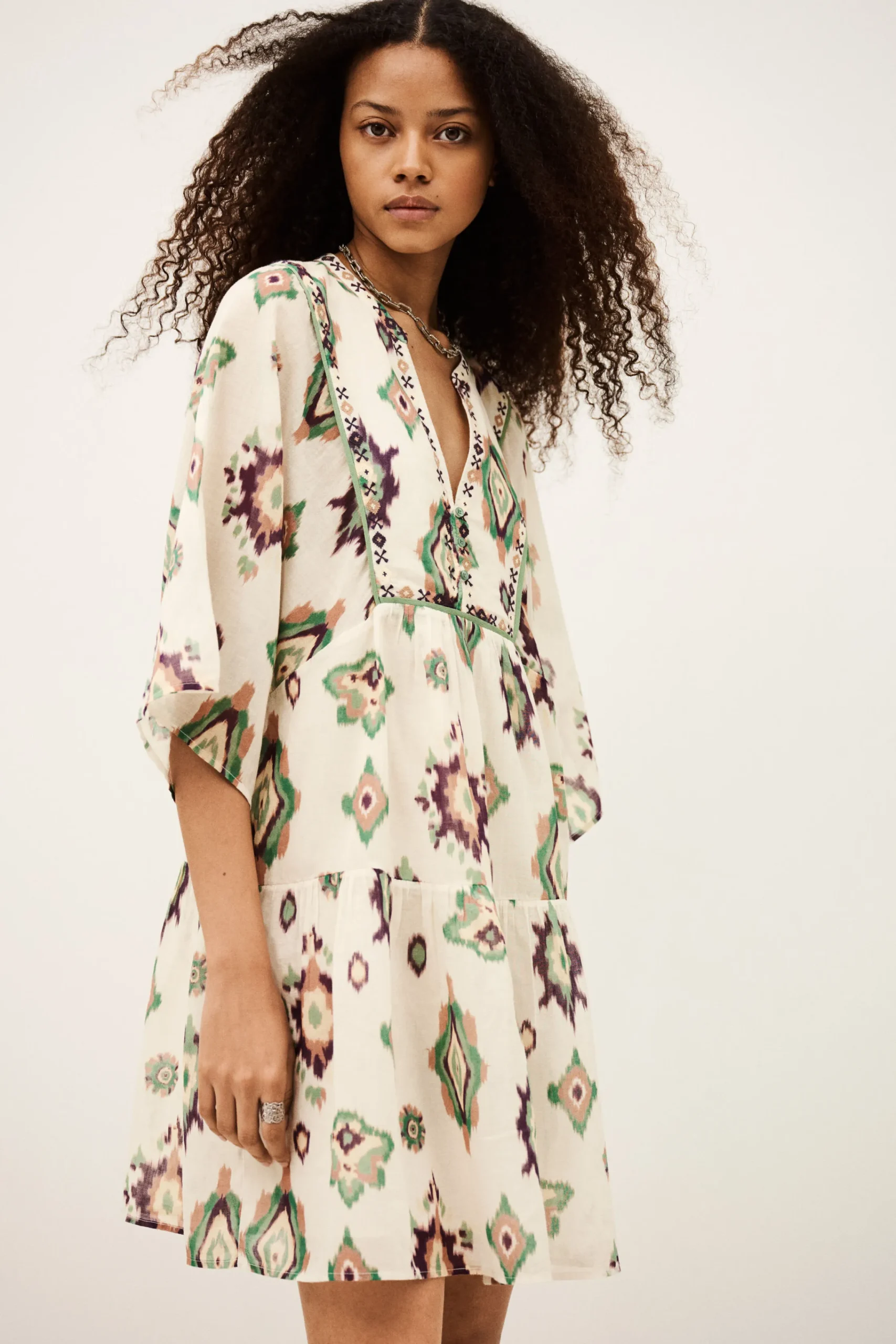 Ba&Sh OLALIE vestido corto ECRU