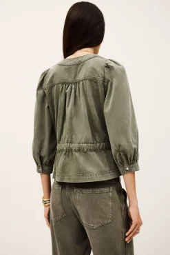 Ba&Sh OLAVINA wrap top VERDE Online