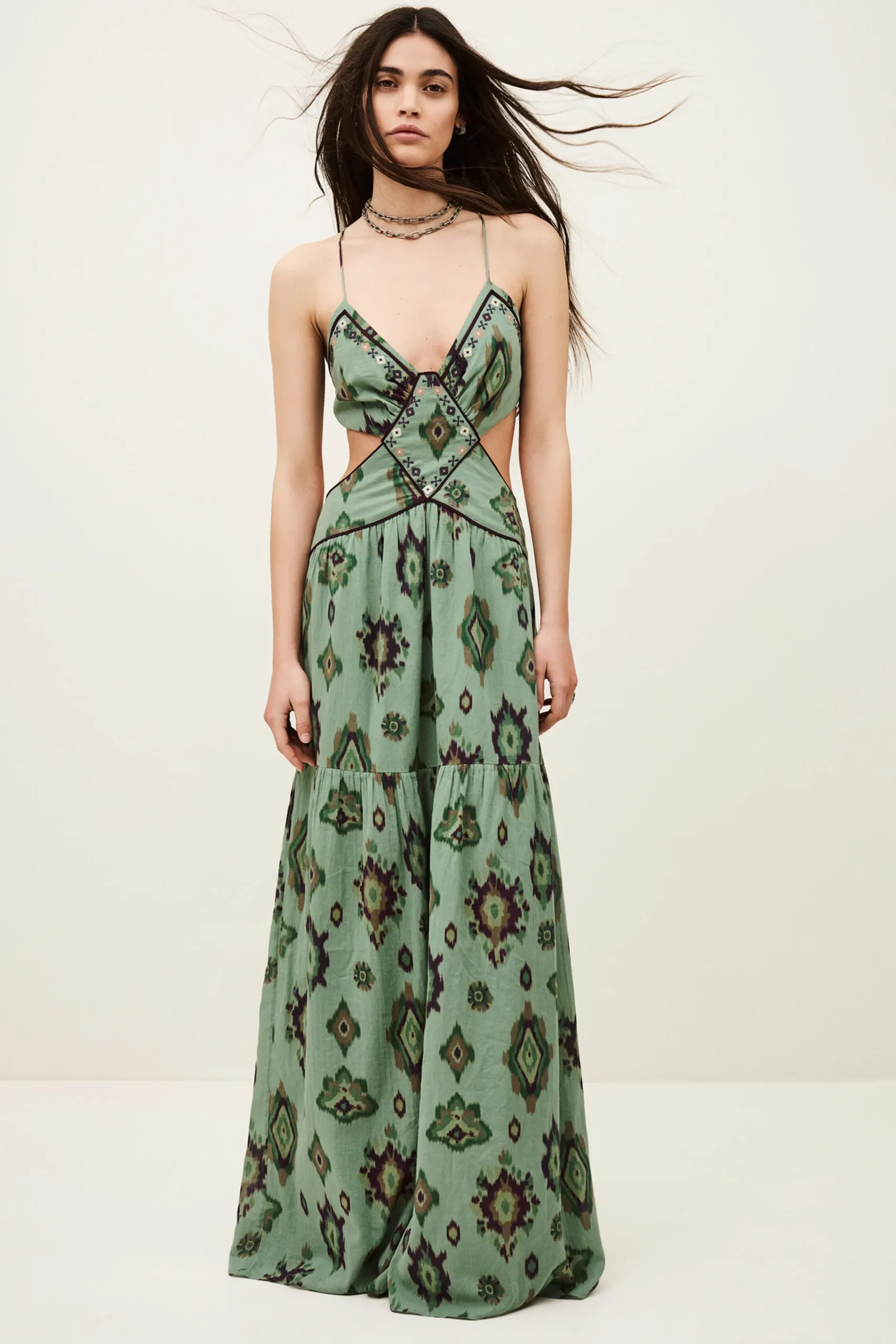 Ba&Sh OMELIA vestido largo VERDE Sale