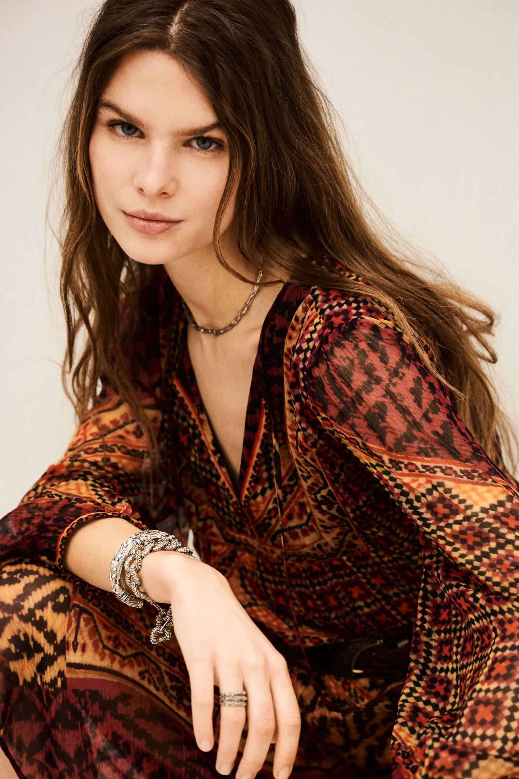 Ba&Sh ORIA vestido midi suelto ROJO Clearance