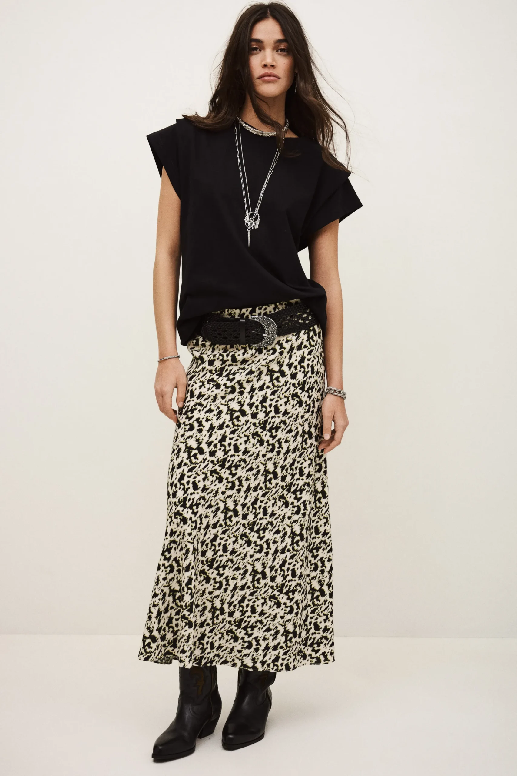 Ba&Sh PAENA falda midi al bies ECRU Outlet