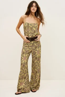 Ba&Sh PALI pantalón ancho € 195 AMARILLO Clearance