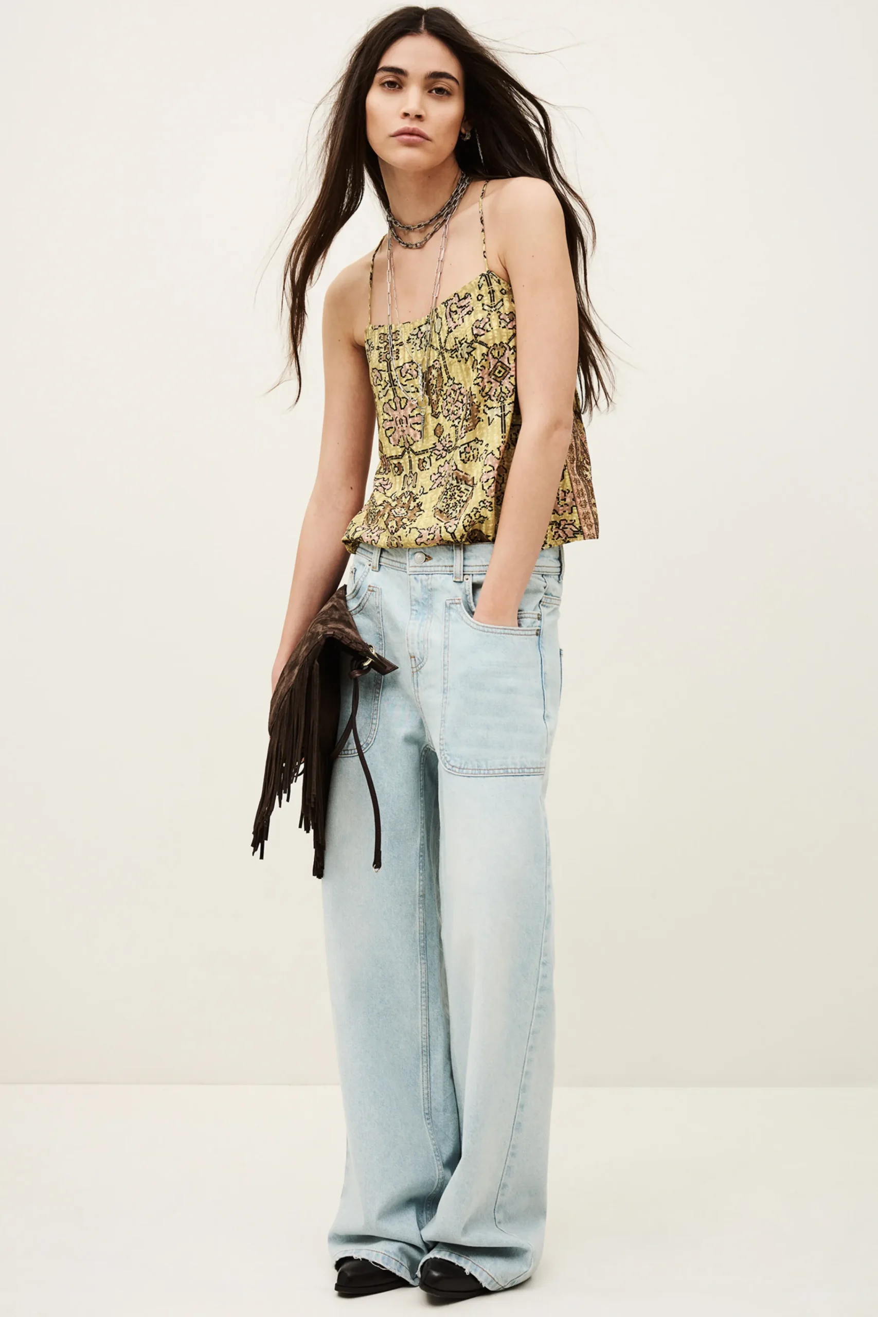 Ba&Sh PAMELA top de tirantes AMARILLO New