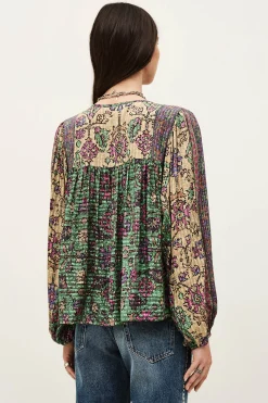 Ba&Sh PAMILA blusa ancha VERDE New