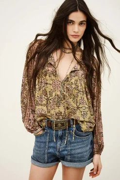 Ba&Sh PAMILA blusa ancha AMARILLO Discount