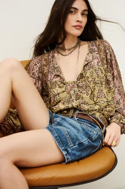 Ba&Sh PAMILA blusa ancha AMARILLO Discount