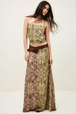 Ba&Sh PARIO falda midi AMARILLO