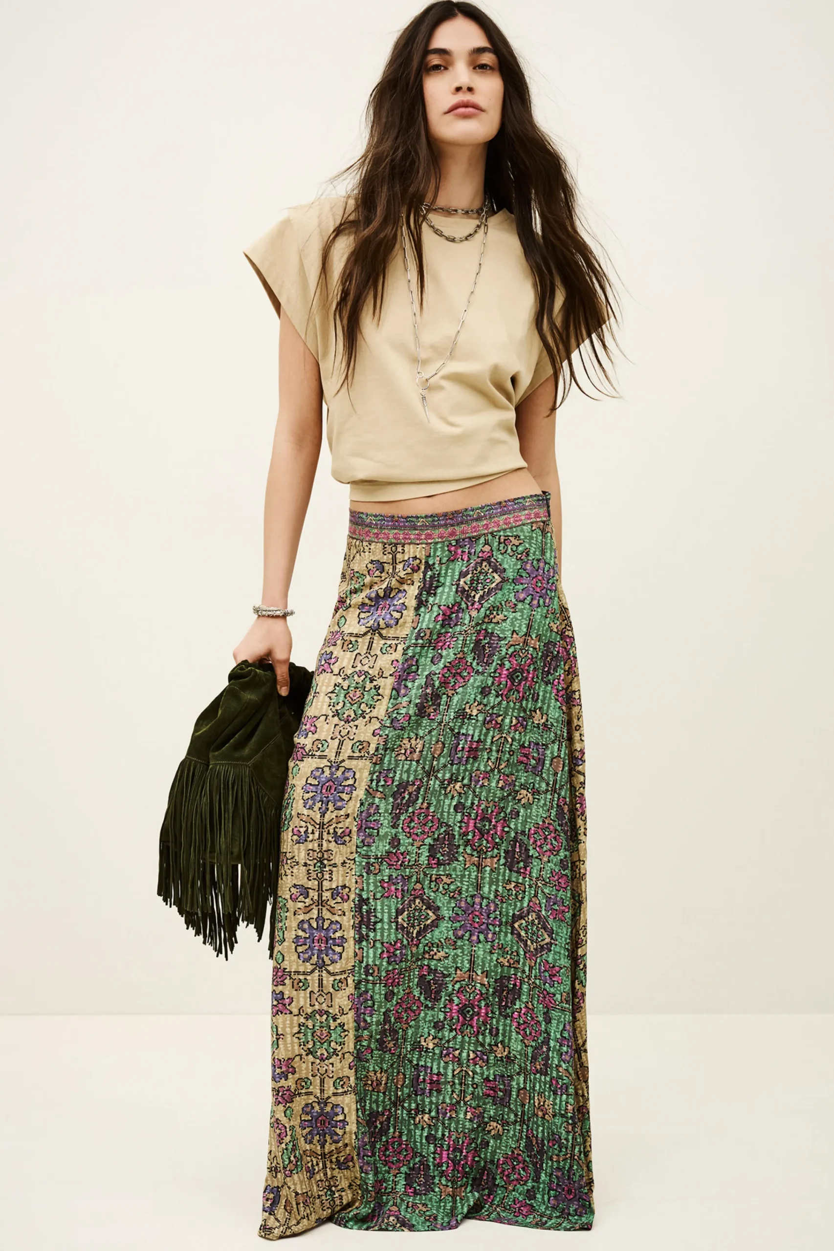 Ba&Sh PARIO falda midi VERDE Sale