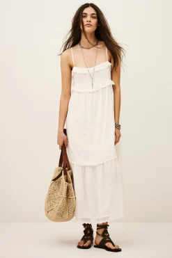 Ba&Sh PENNY vestido midi elegante ECRU Discount
