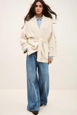Ba&Sh PERINE chaleco largo de punto € 95 € 6,5 ECRU Best