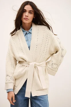 Ba&Sh PERINE chaleco largo de punto € 95 € 6,5 ECRU Best