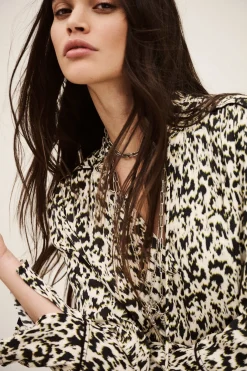 Ba&Sh PERLA vestido corto estampado ECRU Outlet