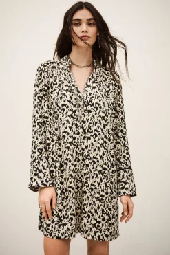 Ba&Sh PERLA vestido corto estampado ECRU Outlet