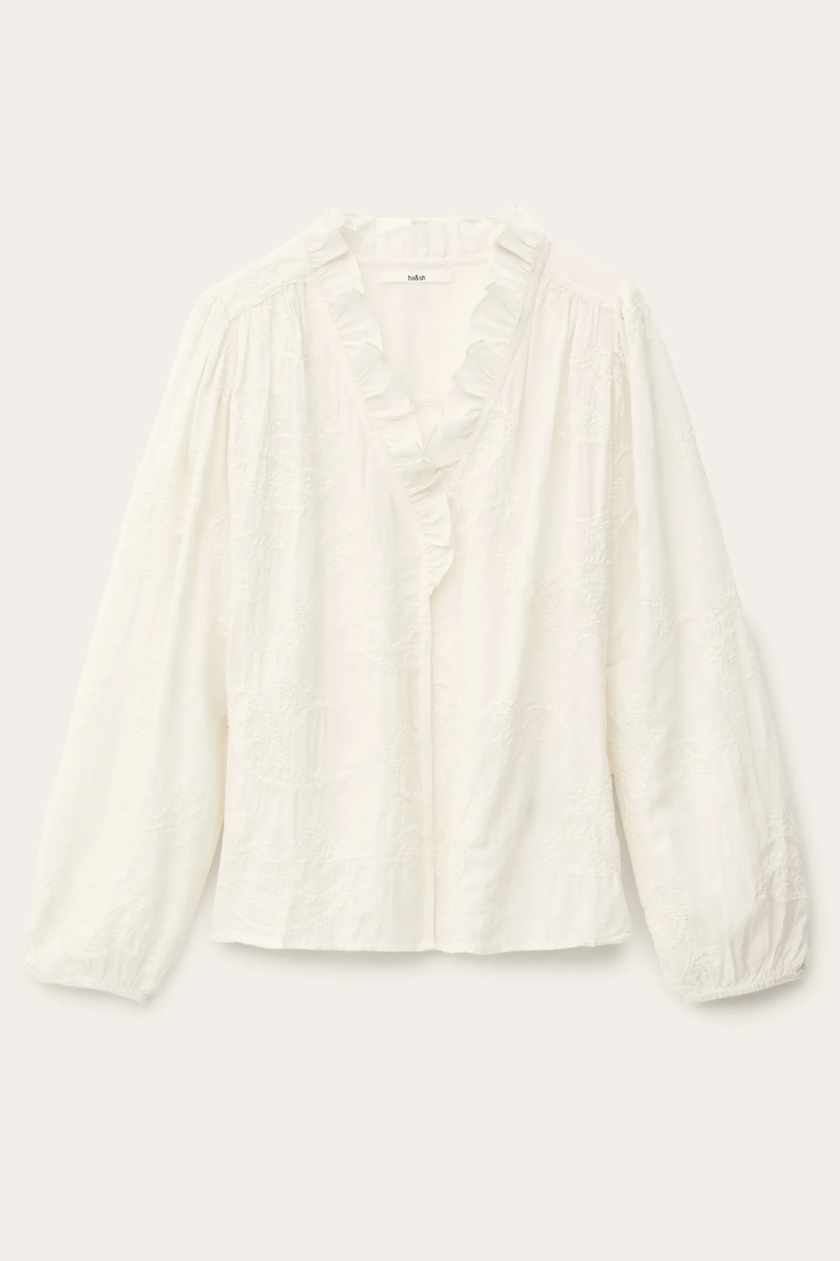 Ba&Sh PETTY blusa jacquard ancha ECRU Discount