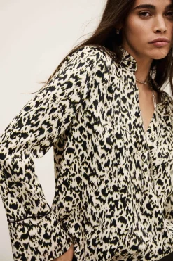 Ba&Sh PIA blusa larga estampada ECRU New