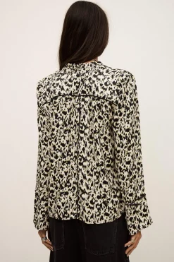Ba&Sh PIA blusa larga estampada ECRU New