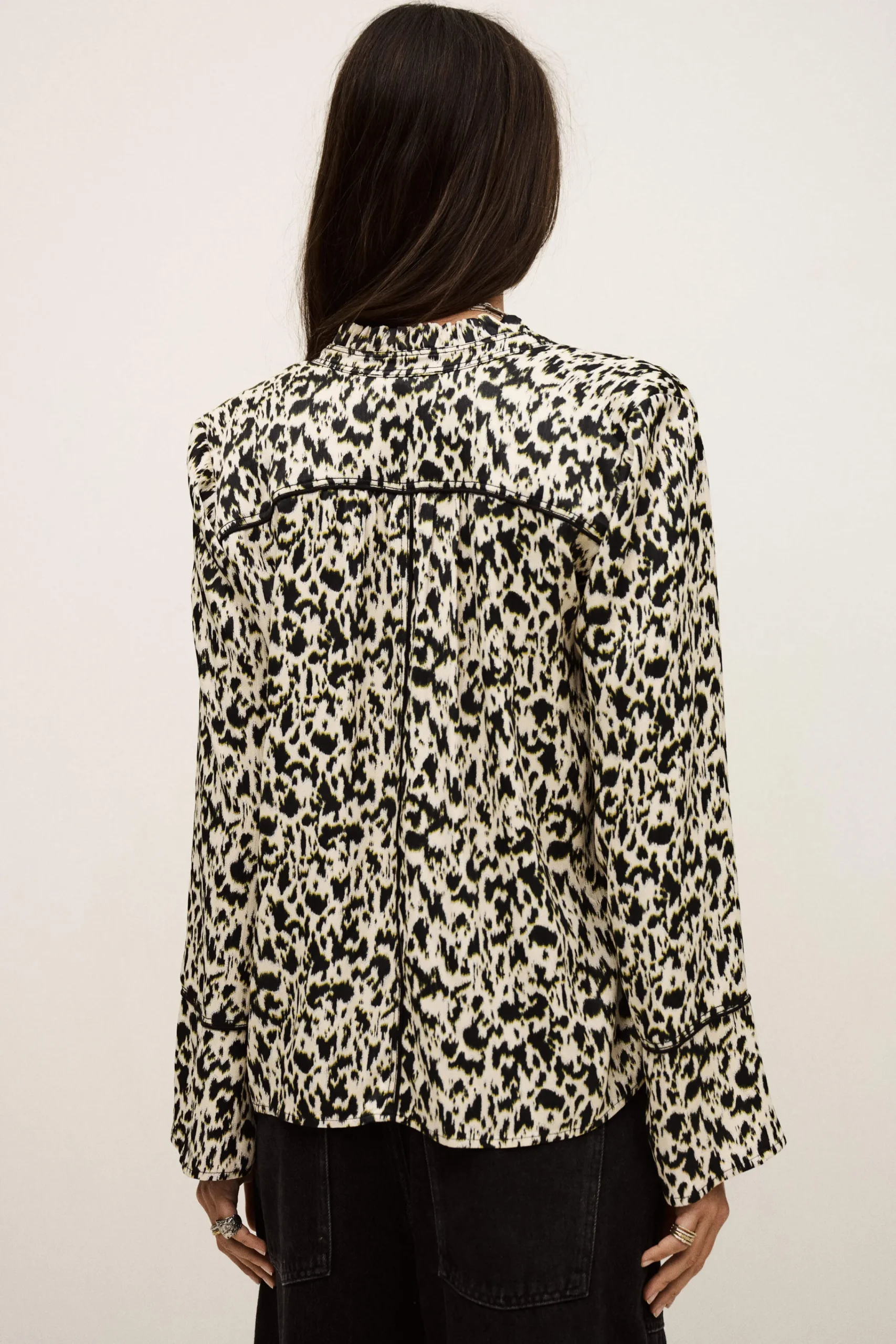 Ba&Sh PIA blusa larga estampada ECRU New