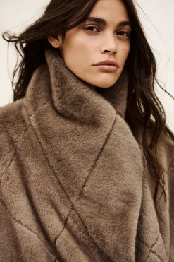 Ba&Sh PINIE faux fur coat GRIS Sale