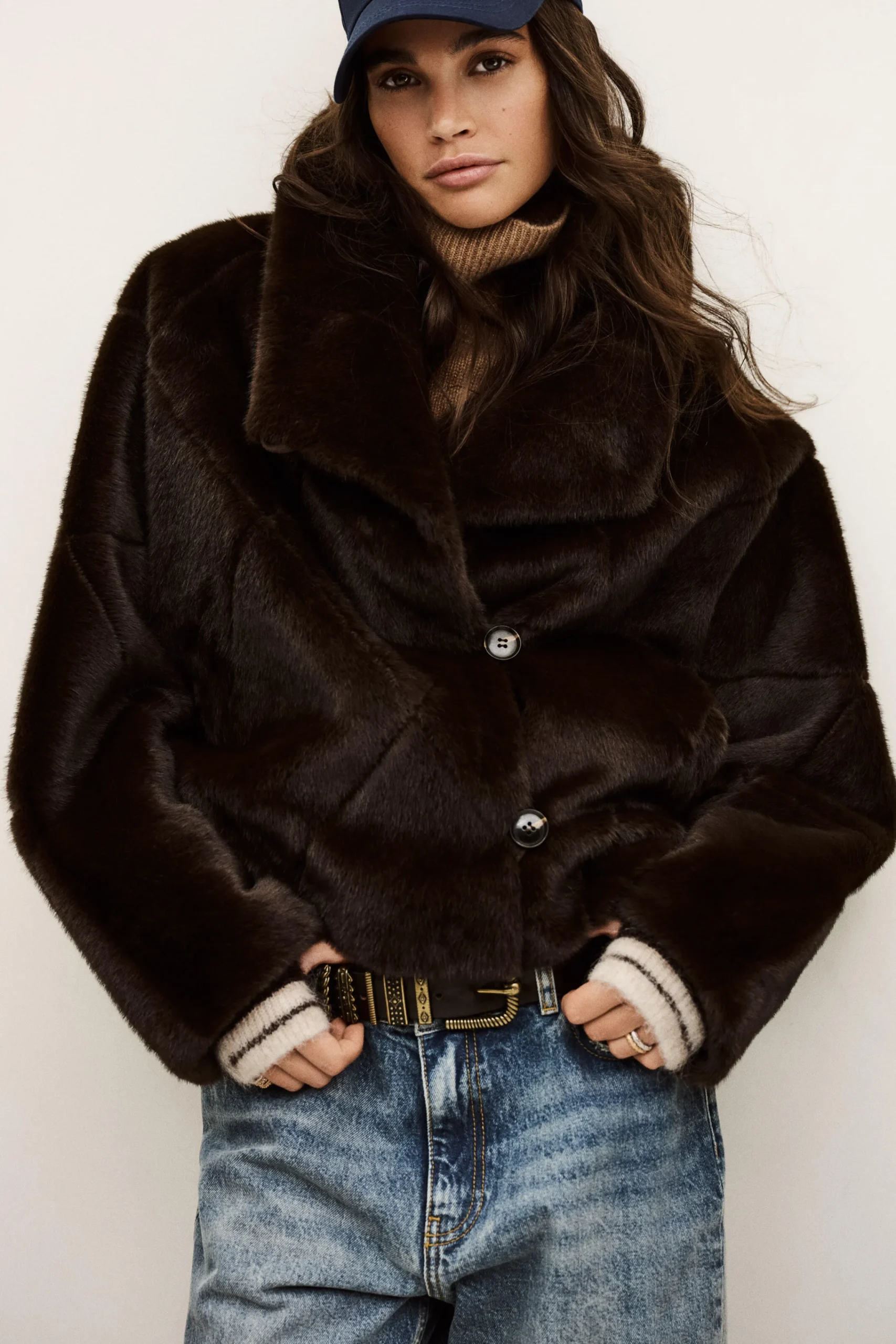 Ba&Sh PINIE faux fur coat MARRON New
