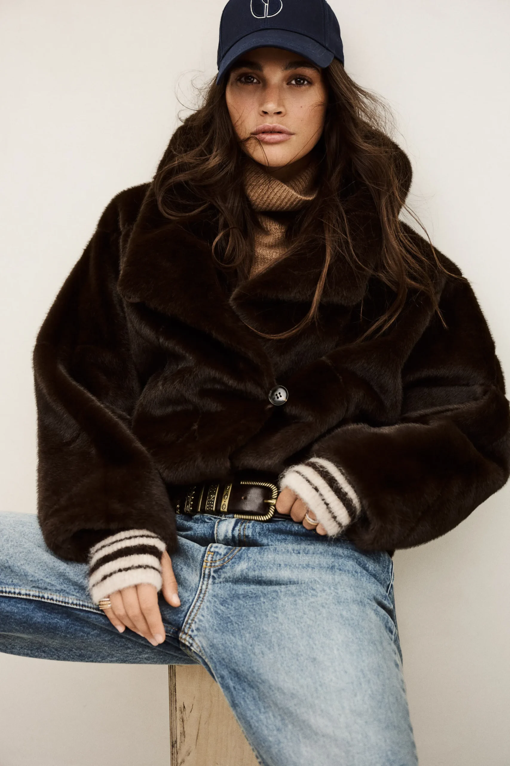 Ba&Sh PINIE faux fur coat MARRON New