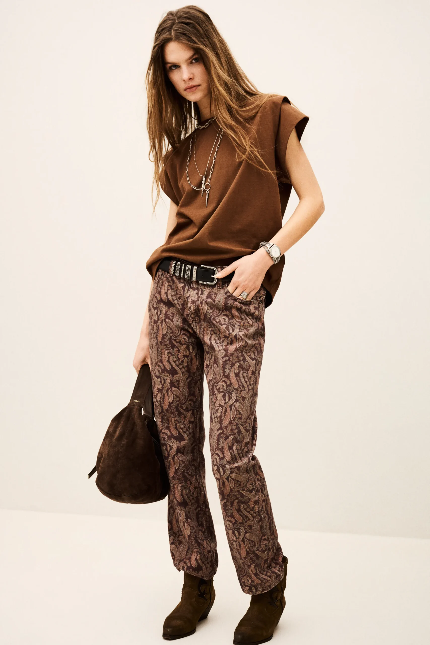 Ba&Sh PIO T-SHIRT MARRON