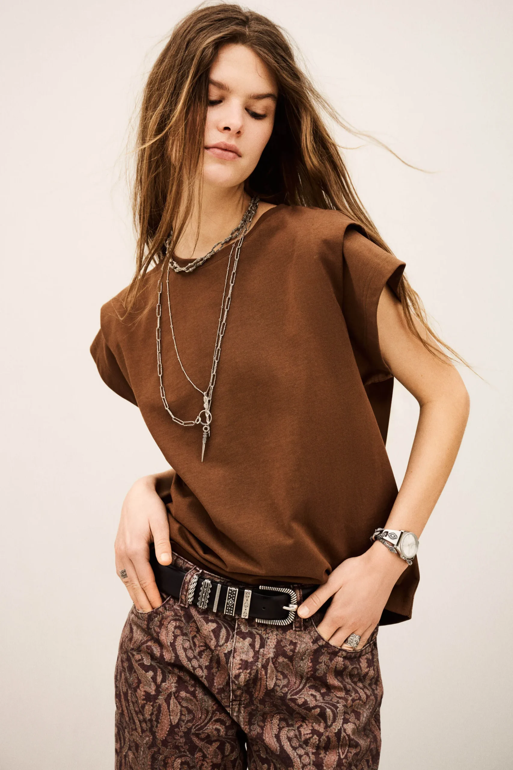 Ba&Sh PIO T-SHIRT MARRON
