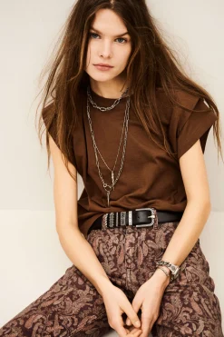 Ba&Sh PIO T-SHIRT MARRON