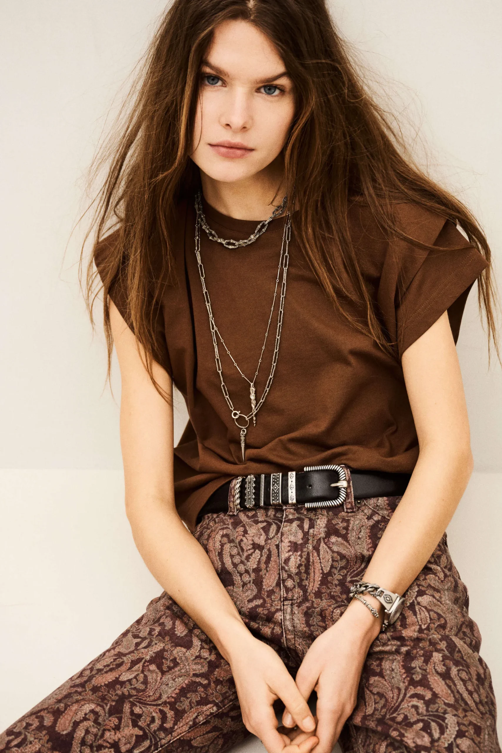 Ba&Sh PIO T-SHIRT MARRON