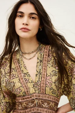 Ba&Sh PIPA vestido midi AMARILLO Online