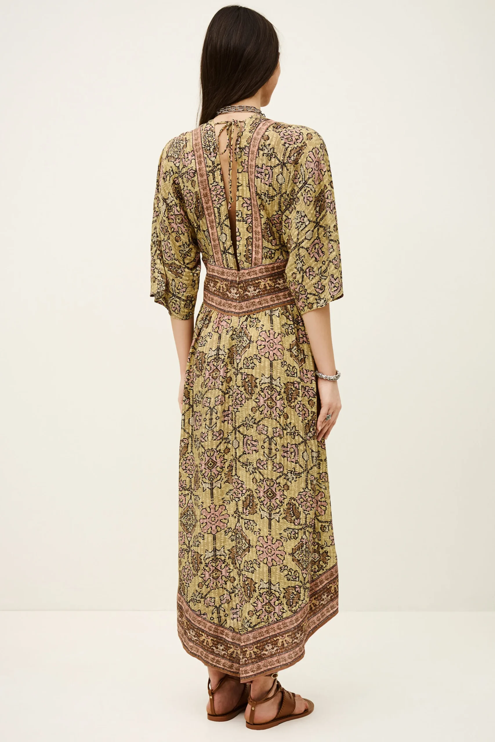 Ba&Sh PIPA vestido midi AMARILLO Online