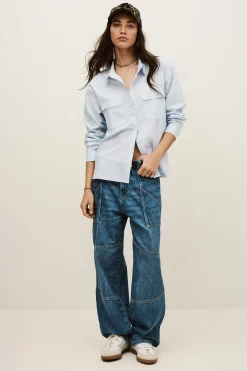 Ba&Sh PORZIA camisa ancha de rayas AZUL Outlet