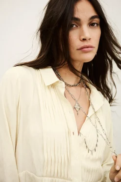 Ba&Sh RIATA camisa estampada BLANCO Clearance
