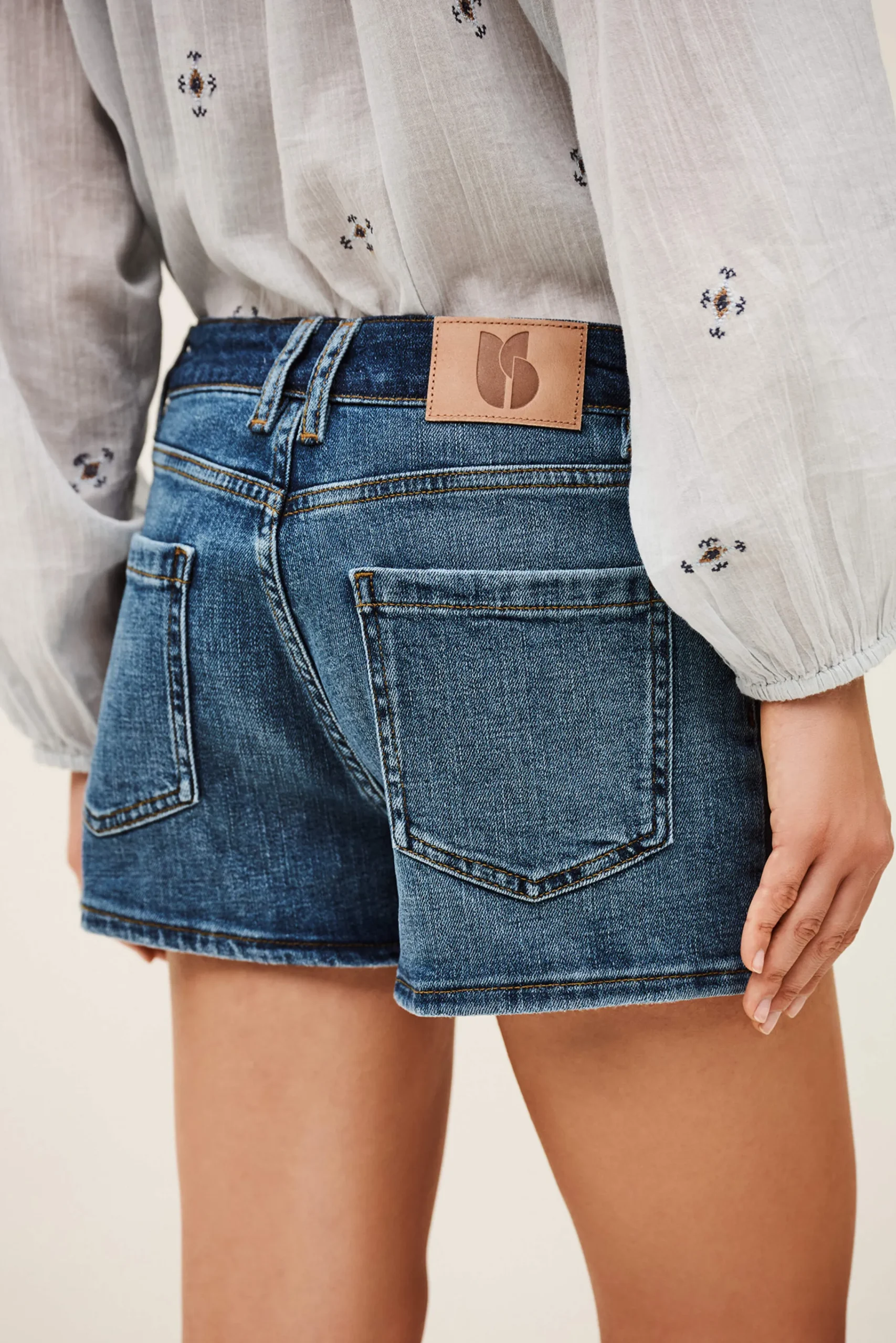 Ba&Sh RIO pantalón corto vaquero de talle alto € 165 AZUL Outlet
