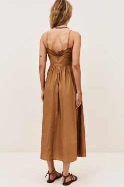 Ba&Sh ROMI vestido midi MARRON Best