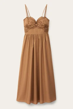 Ba&Sh ROMI vestido midi MARRON Best